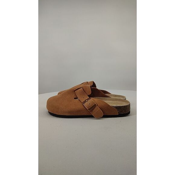 Quince Womens Water Repellent Suede Clog Mule Pecan Shoes 8 - Picture 3 of 7